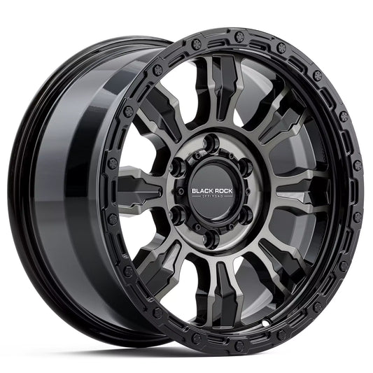 Black Rock Venture Gloss Black Dark Tint 17x8.5 6x139.7 wheel for Toyota Prado 250 and Lexus GX550