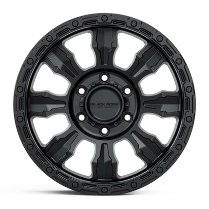 Black Rock Venture Satin Black 17x8.5 wheel for KGM SsangYong Musso and Rexton, view 2