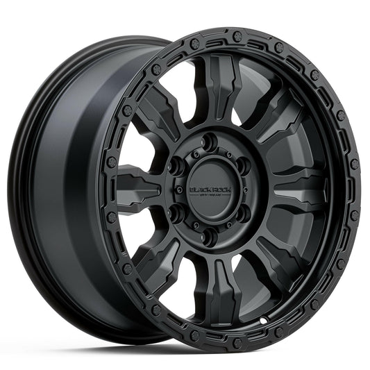Black Rock Venture Satin Black 18x8.5 wheel for KGM SsangYong Musso and Rexton