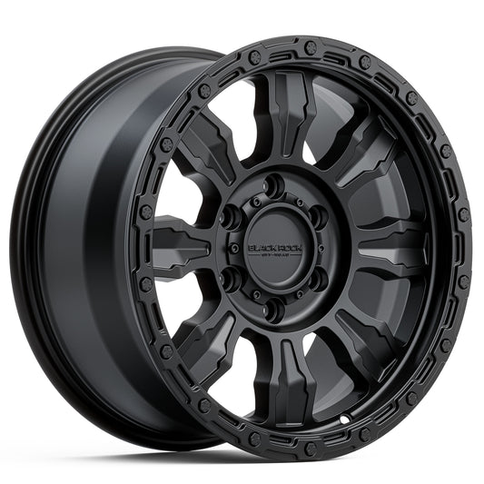 Black Rock Venture Satin Black 18x9 6x139.7 wheel for Toyota Prado 250 and Lexus GX550