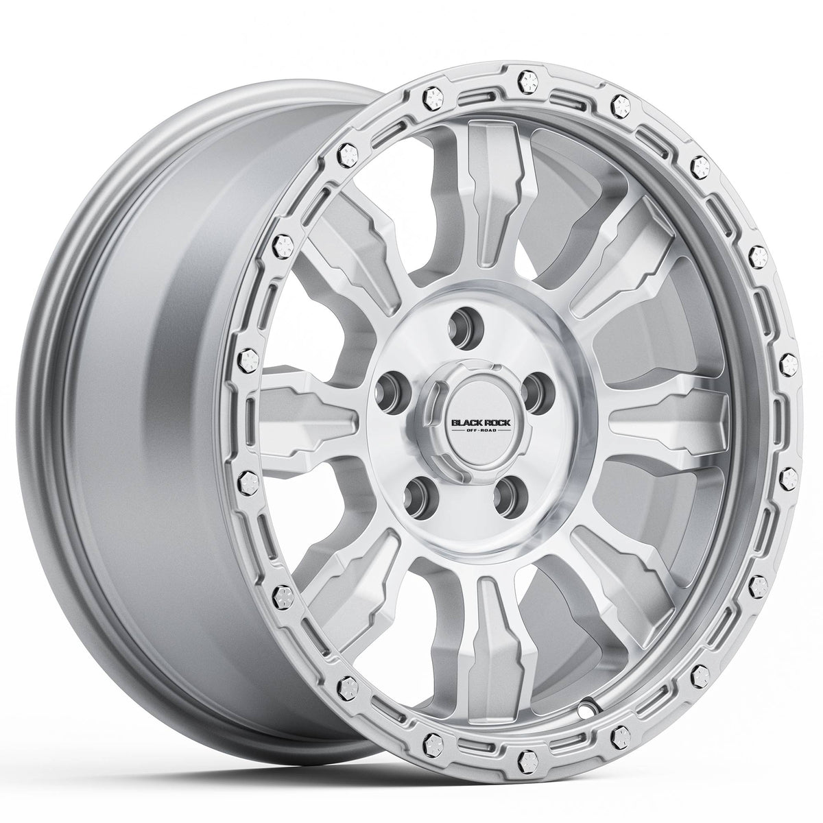 Black Rock Venture Silver Machined 17x8.5 6x139.7 wheel for Toyota Prado 250 and Lexus GX550