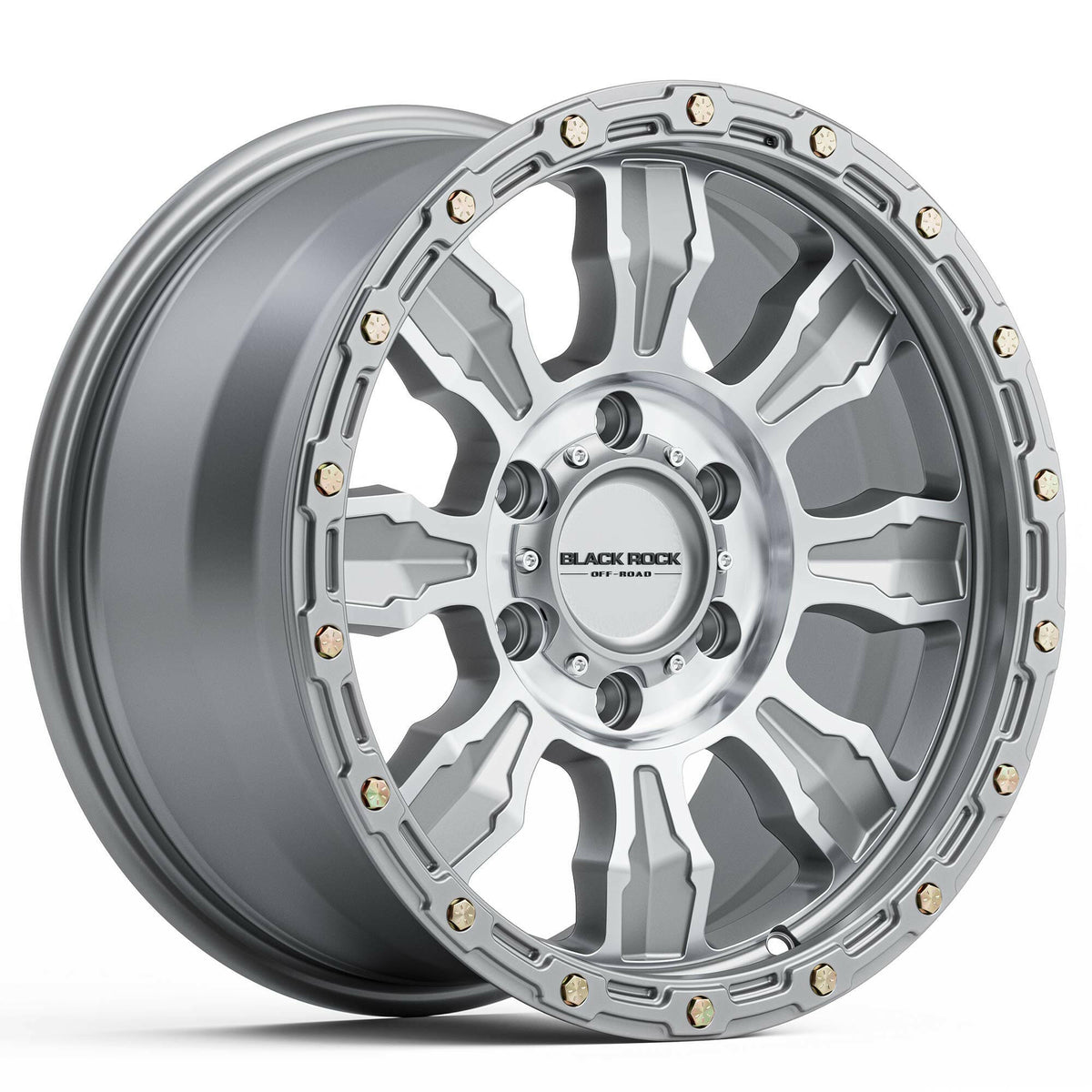 Black Rock Venture Silver Machined 17x8.5 wheel for KGM SsangYong Musso and Rexton
