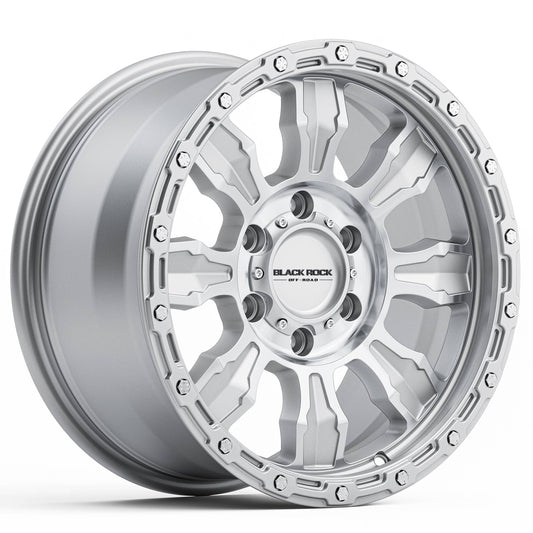 Black Rock Venture Silver Machined 20x9 6x139.7 wheel for Toyota Prado 250 and Lexus GX550