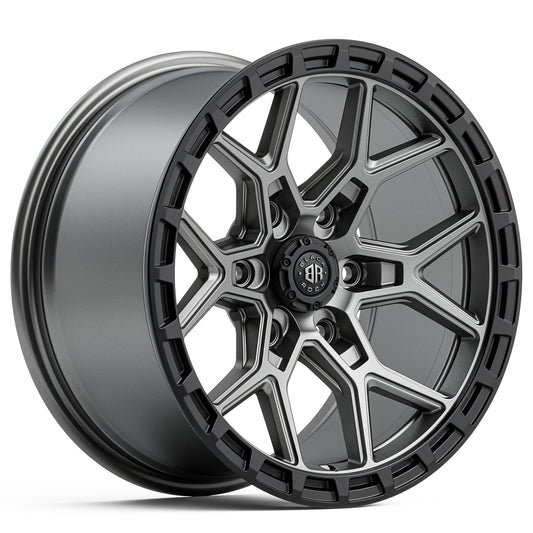 Black Rock Viper Gunmetal Grey Black Ring 17x9 6x139.7 wheel for Toyota Prado 250 and Lexus GX550