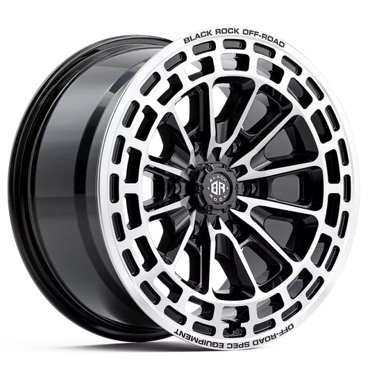 Black Rock Vortex Gloss Black Machined 17x8.5 6x139.7 wheel for Toyota Prado 250 and Lexus GX550
