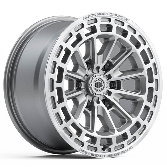 Black Rock Vortex Silver Machined 17x8.5 6x139.7 wheel for Toyota Prado 250 and Lexus GX550