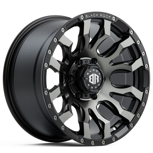 Black Rock Vulcan Matte Black Tinted 18x9 6x139.7 wheel for Toyota Prado 250 and Lexus GX550