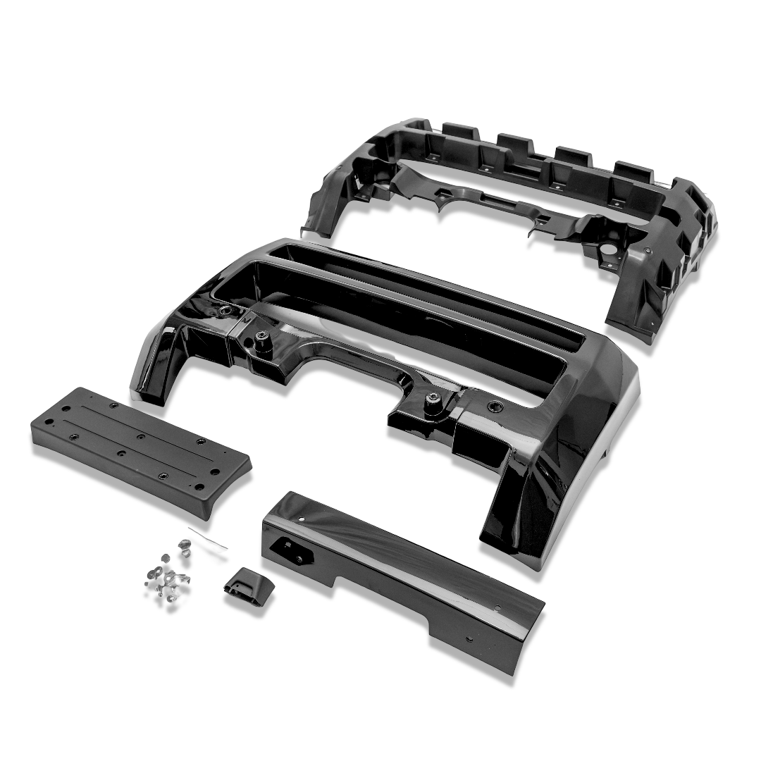 Gloss Black Front A-Frame Grille Guard for Land Rover Defender 90, 110 and 130 (L663), view 2