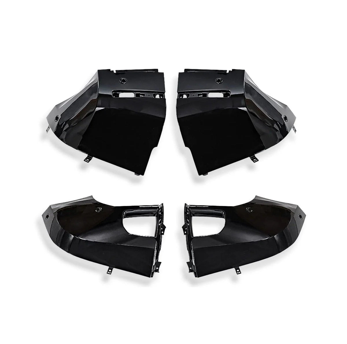 Gloss Black Front and Rear Bumper Corner Trim Kit for Land Rover Defender 90, 110 and 130 (L663)