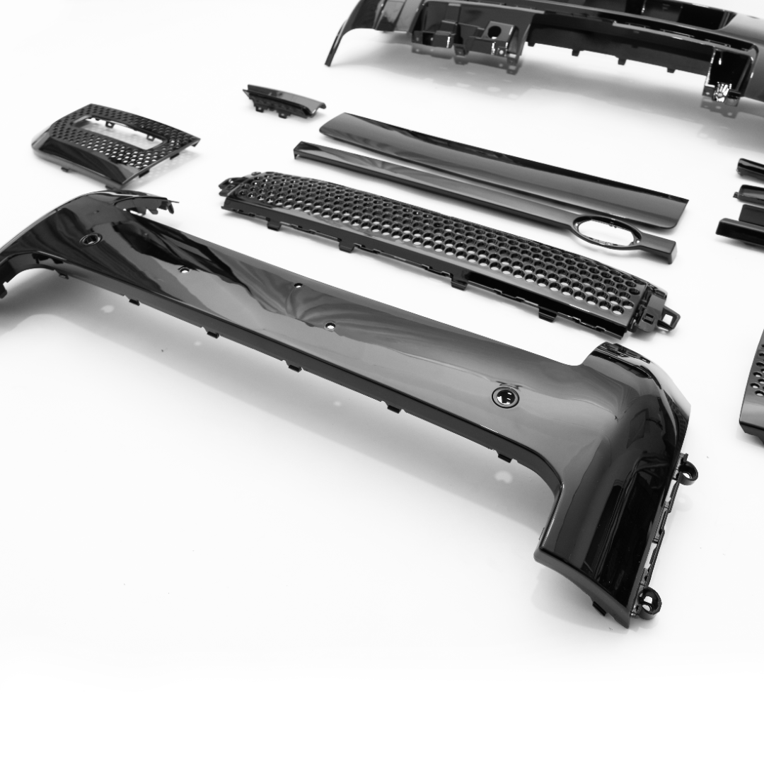 Gloss Black Front and Rear Bumper Trim Kit for Land Rover Defender 90, 110 and 130 (L663), view 5