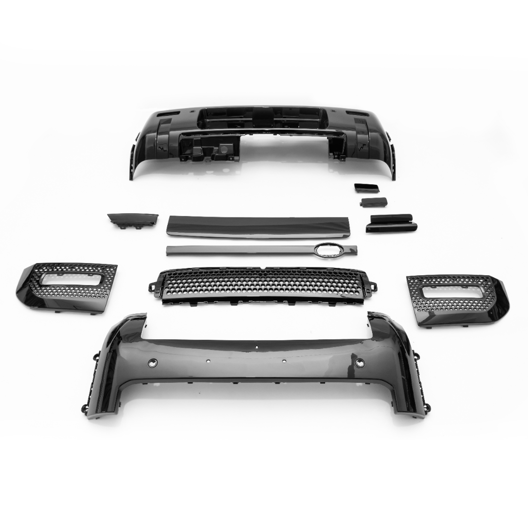Gloss Black Front and Rear Bumper Trim Kit for Land Rover Defender 90, 110 and 130 (L663)
