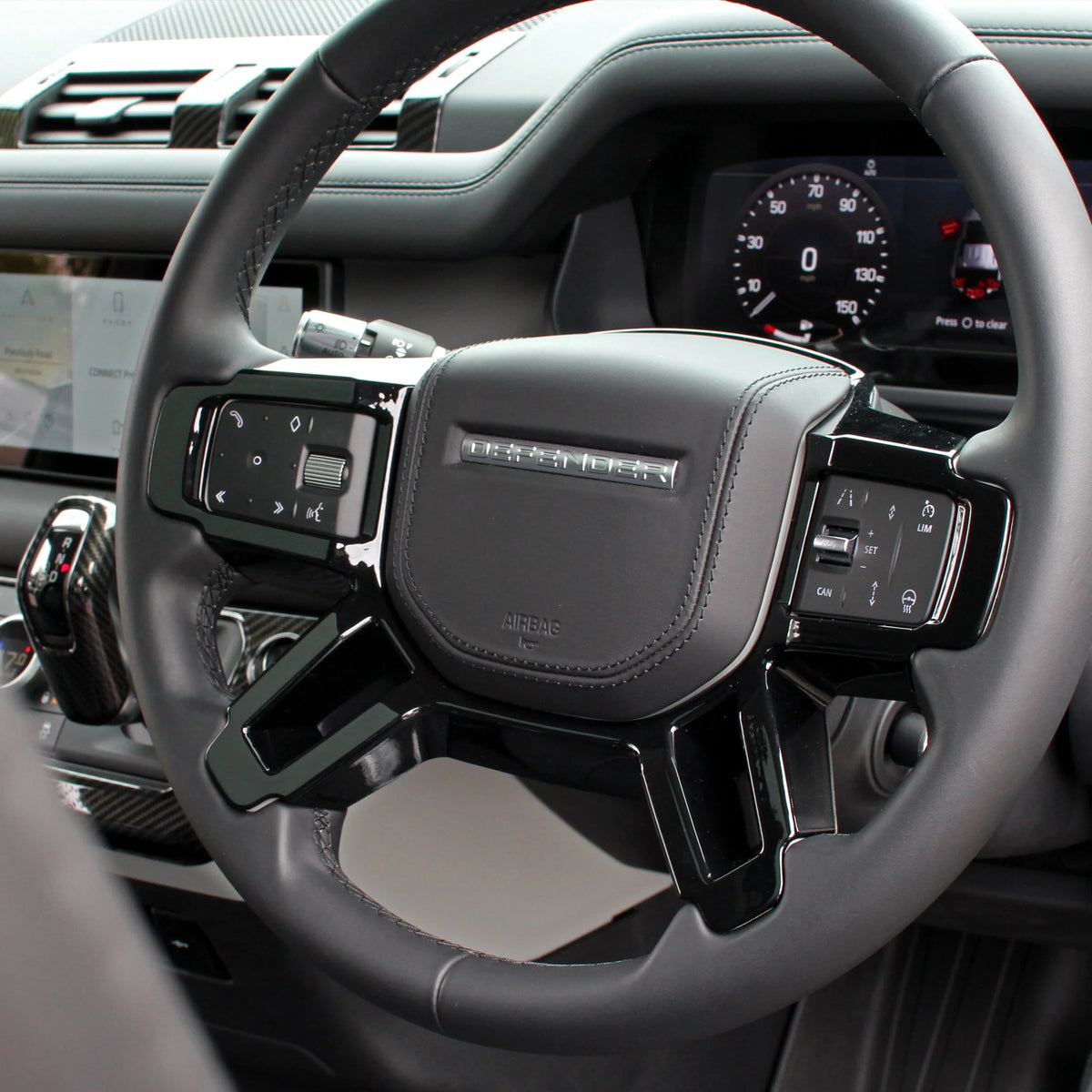 Gloss Black Replacement Steering Wheel Trim for Land Rover Defender 90, 110 and 130 (L663), view 3
