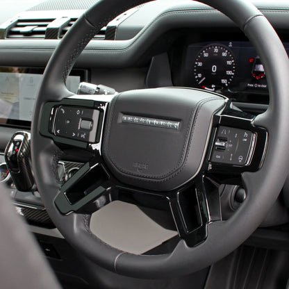 Gloss Black Replacement Steering Wheel Trim for Land Rover Defender 90, 110 and 130 (L663), view 3
