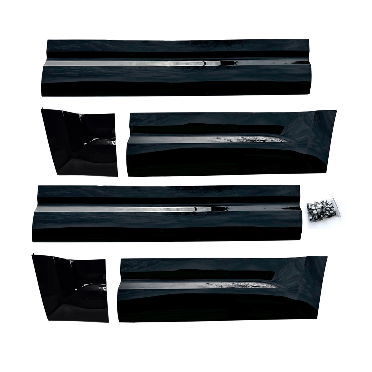 Gloss Black Side Door Moulding Skirt Trim Kit for Land Rover Defender 110 and 130 (L663), view 3