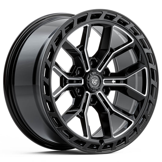 GT Form GFS7 Gloss Black Milled 20x9 6x139.7 wheel for Toyota Prado 250 and Lexus GX550