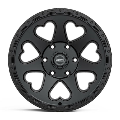 GT Form Hearts SUV Satin Black 17x9 wheel for KGM SsangYong Musso and Rexton, view 2
