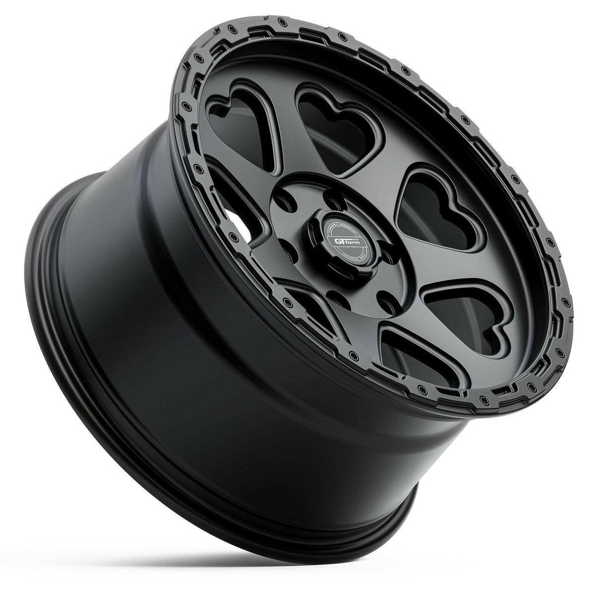 GT Form Hearts SUV Satin Black 17x9 wheel for KGM SsangYong Musso and Rexton, view 3