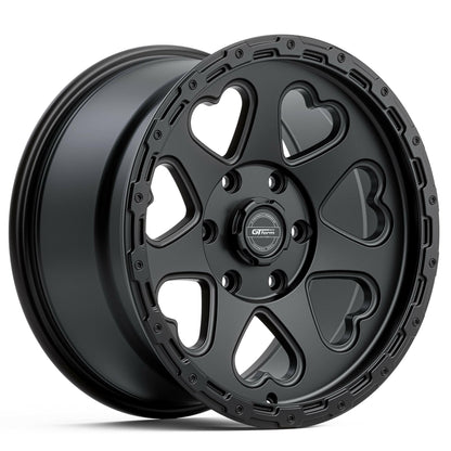 GT Form Hearts SUV Satin Black 17x9 wheel for KGM SsangYong Musso and Rexton