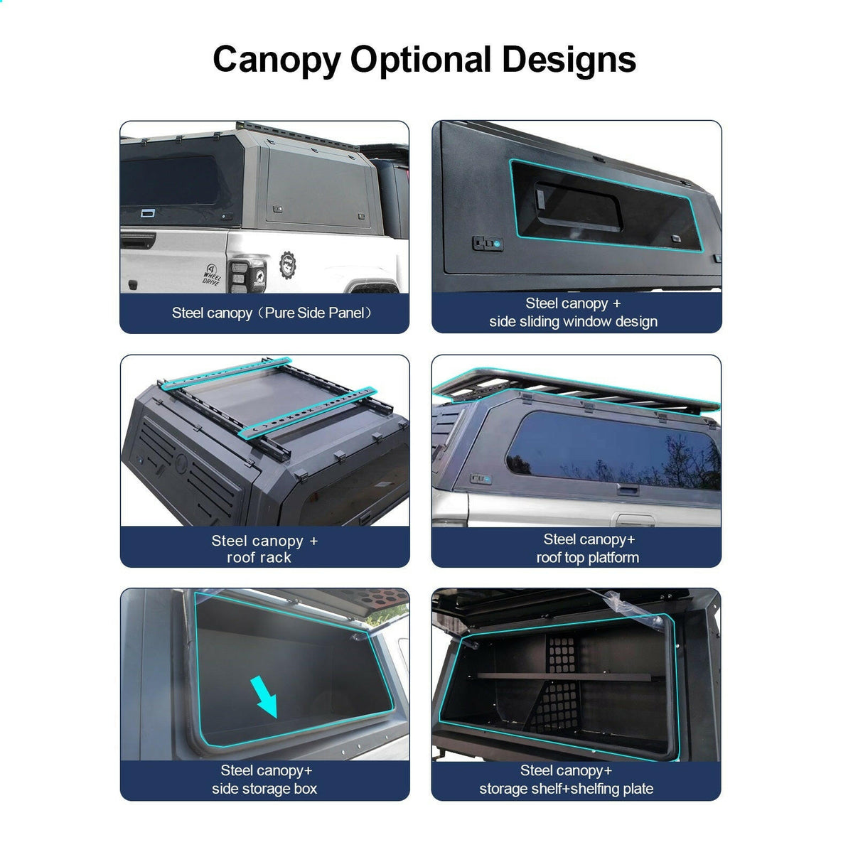 Heavy Duty Aluminium Canopy for KGM SsangYong Musso (Short Wheel Base), view 9