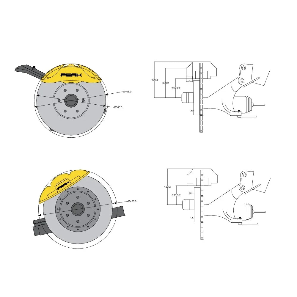 PEAK 6-Piston Forged Front Brake Kit for Toyota Prado 250, LandCruiser 300 and Lexus GX550, view 12