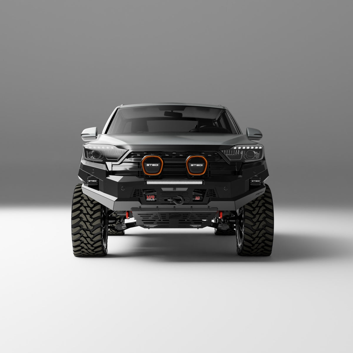 PEAK M1 NightHawk Steel Bull Bar (No Loop) for KGM SsangYong Musso, view 9