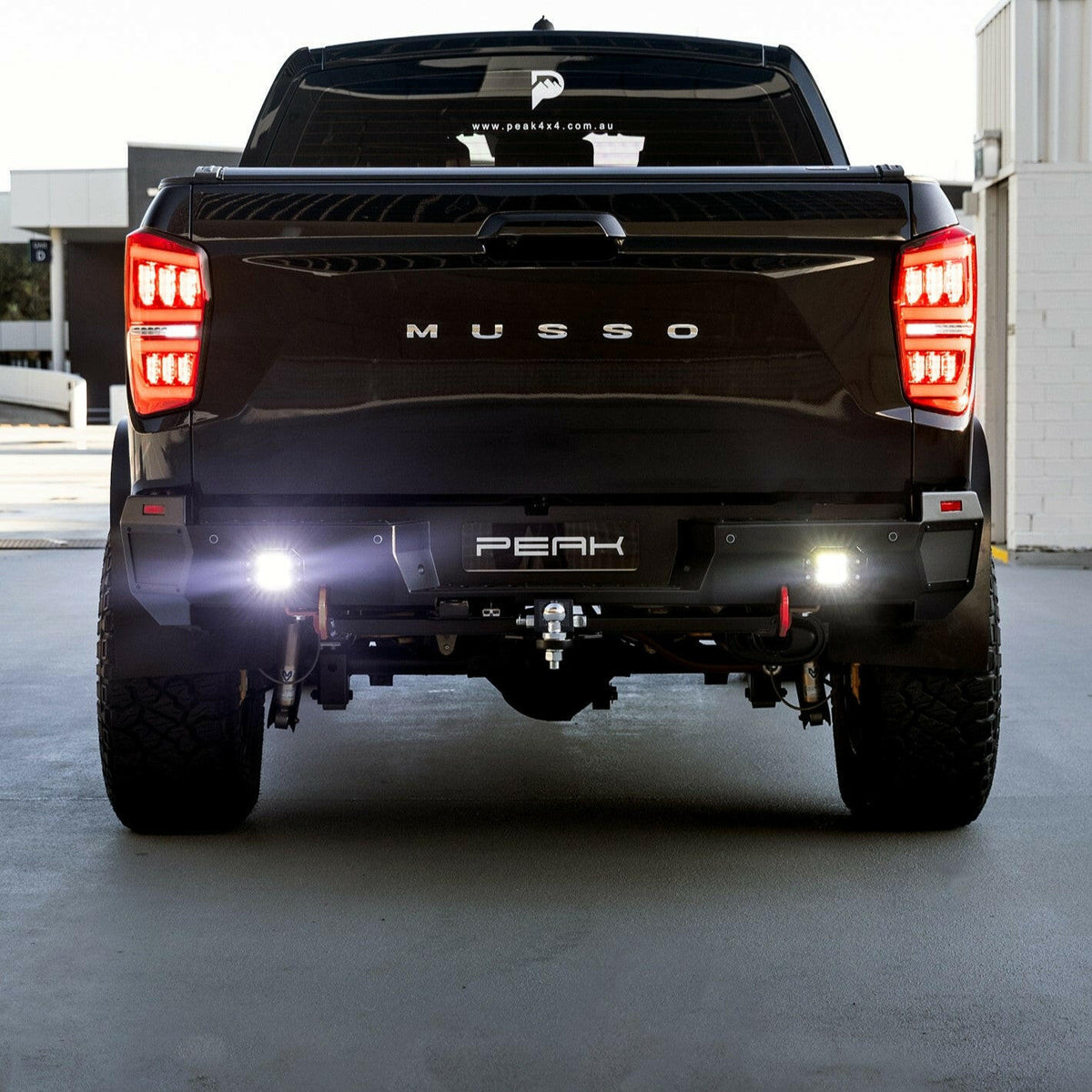 PEAK Nighthawk Steel Rear Bumper with 3500kg Tow Bar for KGM SsangYong Musso, view 11