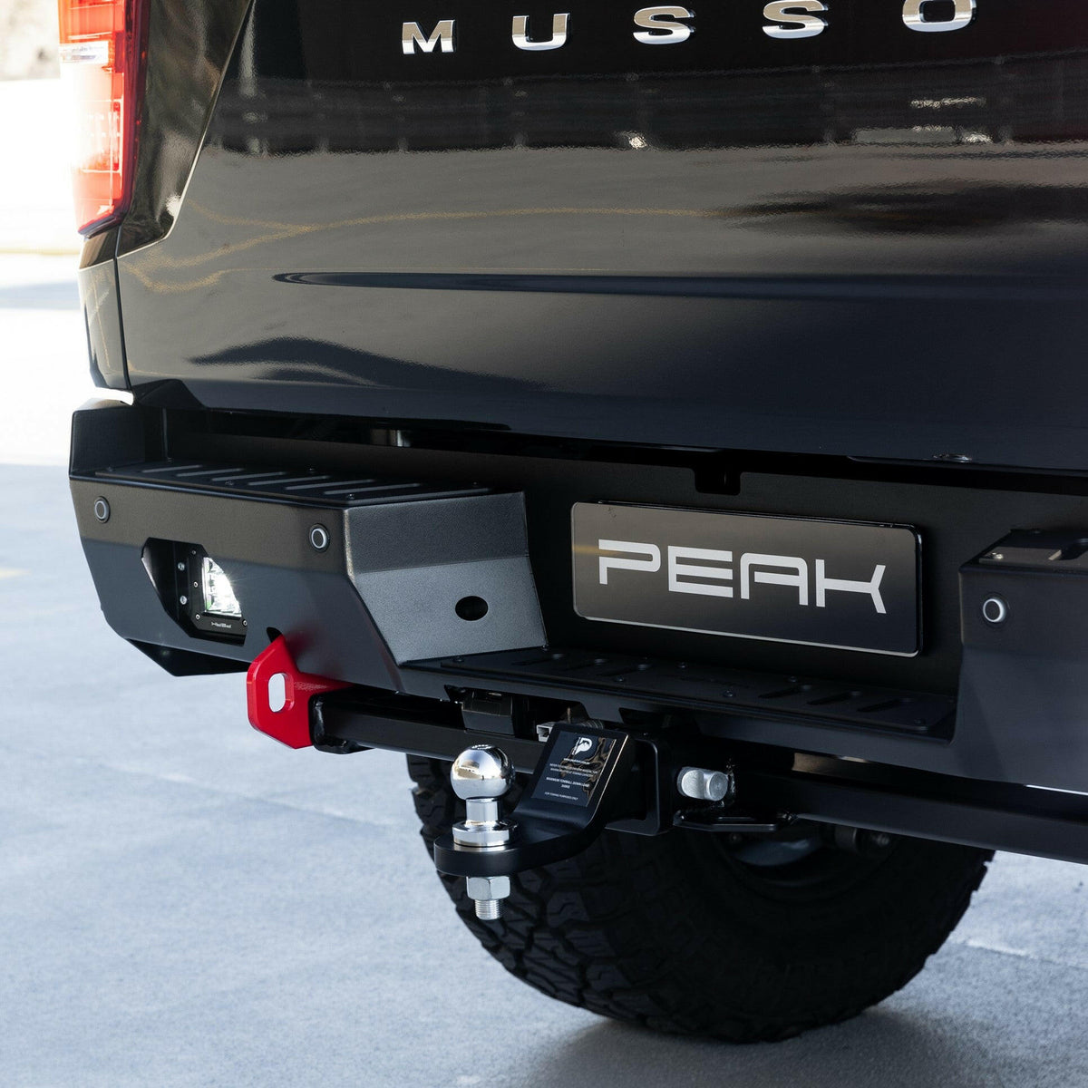 PEAK Nighthawk Steel Rear Bumper with 3500kg Tow Bar for KGM SsangYong Musso, view 5