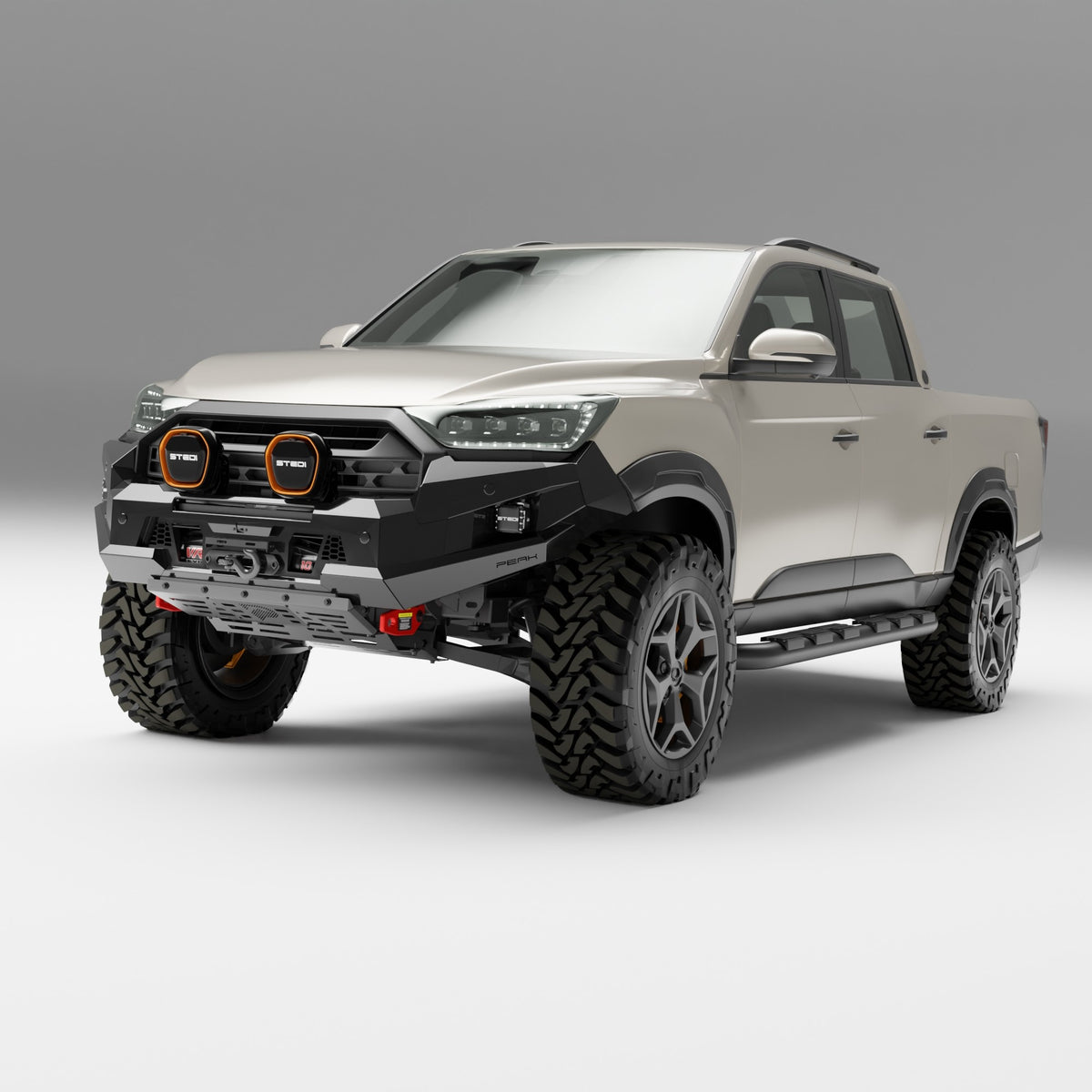 PEAK R1 NightHawk No Loop Steel Bull Bar for KGM SsangYong Musso Ultimate 2025+, view 2