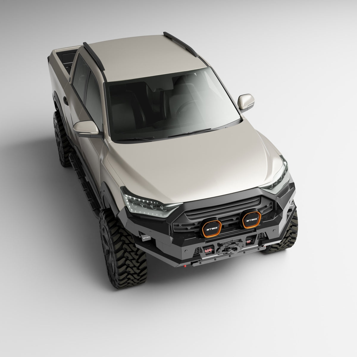 PEAK R1 NightHawk No Loop Steel Bull Bar for KGM SsangYong Musso Ultimate 2025+, view 5