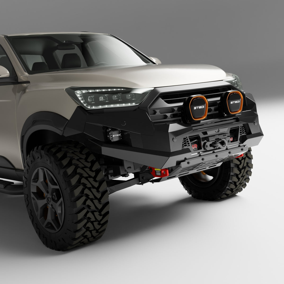 PEAK R1 NightHawk No Loop Steel Bull Bar for KGM SsangYong Musso Ultimate 2025+, view 7