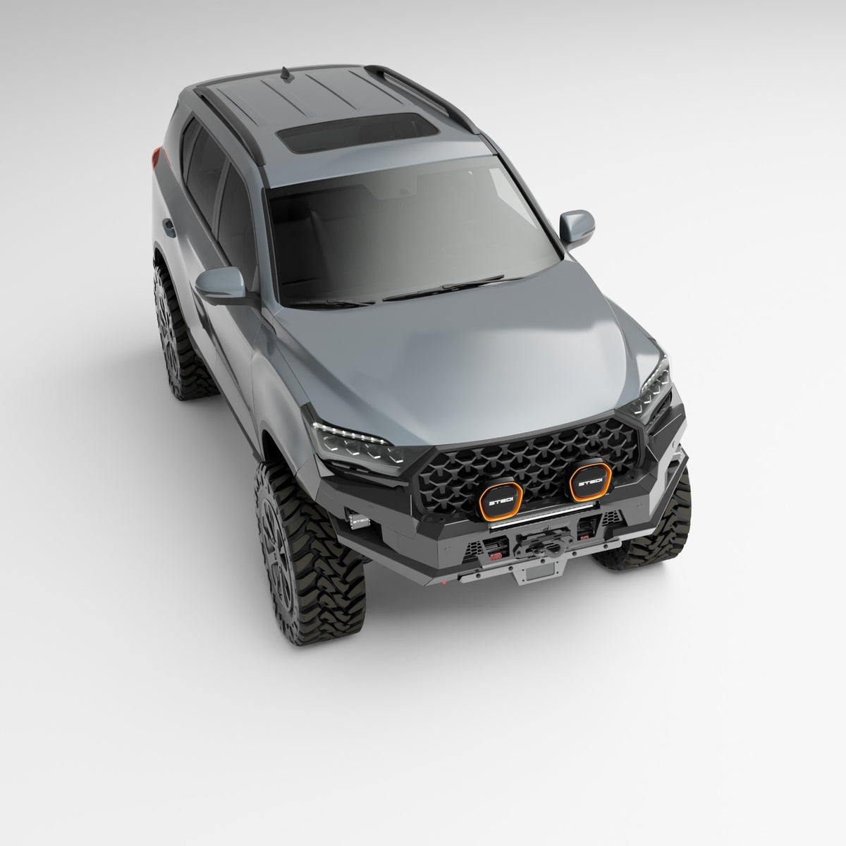 PEAK R1 NightHawk Steel Bull Bar (No Loop) for KGM SsangYong Rexton, view 5
