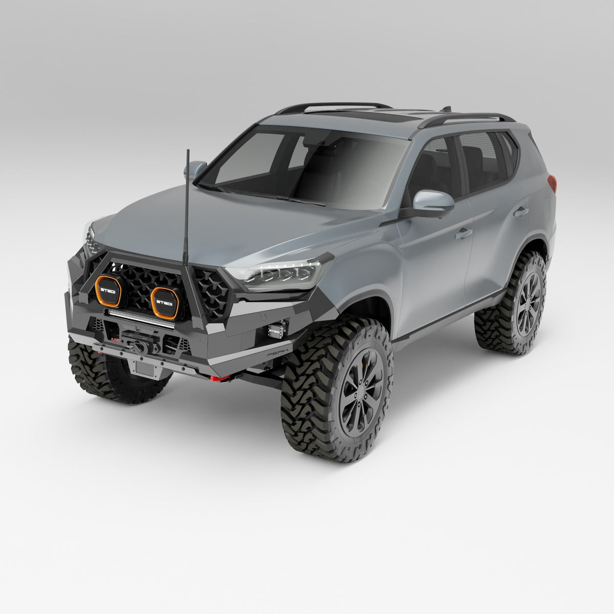PEAK R1 NightHawk Steel Bull Bar (Single Loop) for KGM SsangYong Rexton, view 3