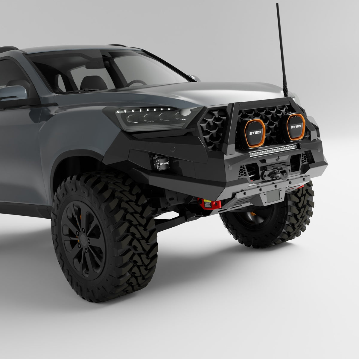 PEAK R1 NightHawk Steel Bull Bar (Single Loop) for KGM SsangYong Rexton, view 7