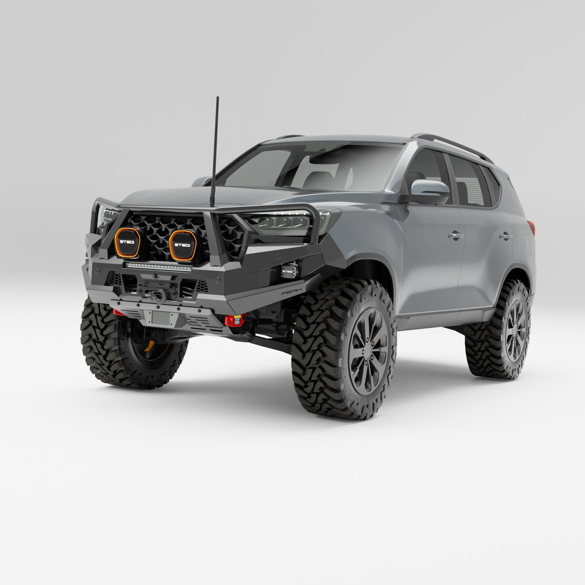 PEAK R1 NightHawk Steel Bull Bar (Triple Loop) for KGM SsangYong Rexton, view 3