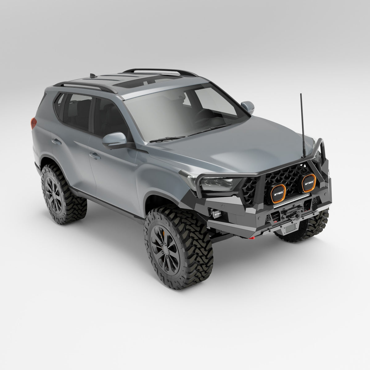 PEAK R1 NightHawk Steel Bull Bar (Triple Loop) for KGM SsangYong Rexton, view 5