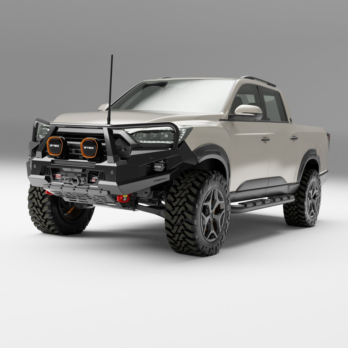 PEAK R1 NightHawk Triple Loop Steel Bull Bar for KGM SsangYong Musso Ultimate 2025+, view 2