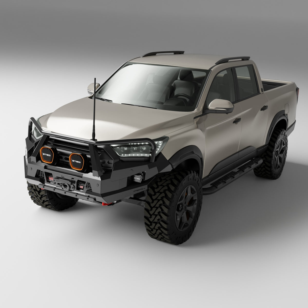 PEAK R1 NightHawk Triple Loop Steel Bull Bar for KGM SsangYong Musso Ultimate 2025+, view 3