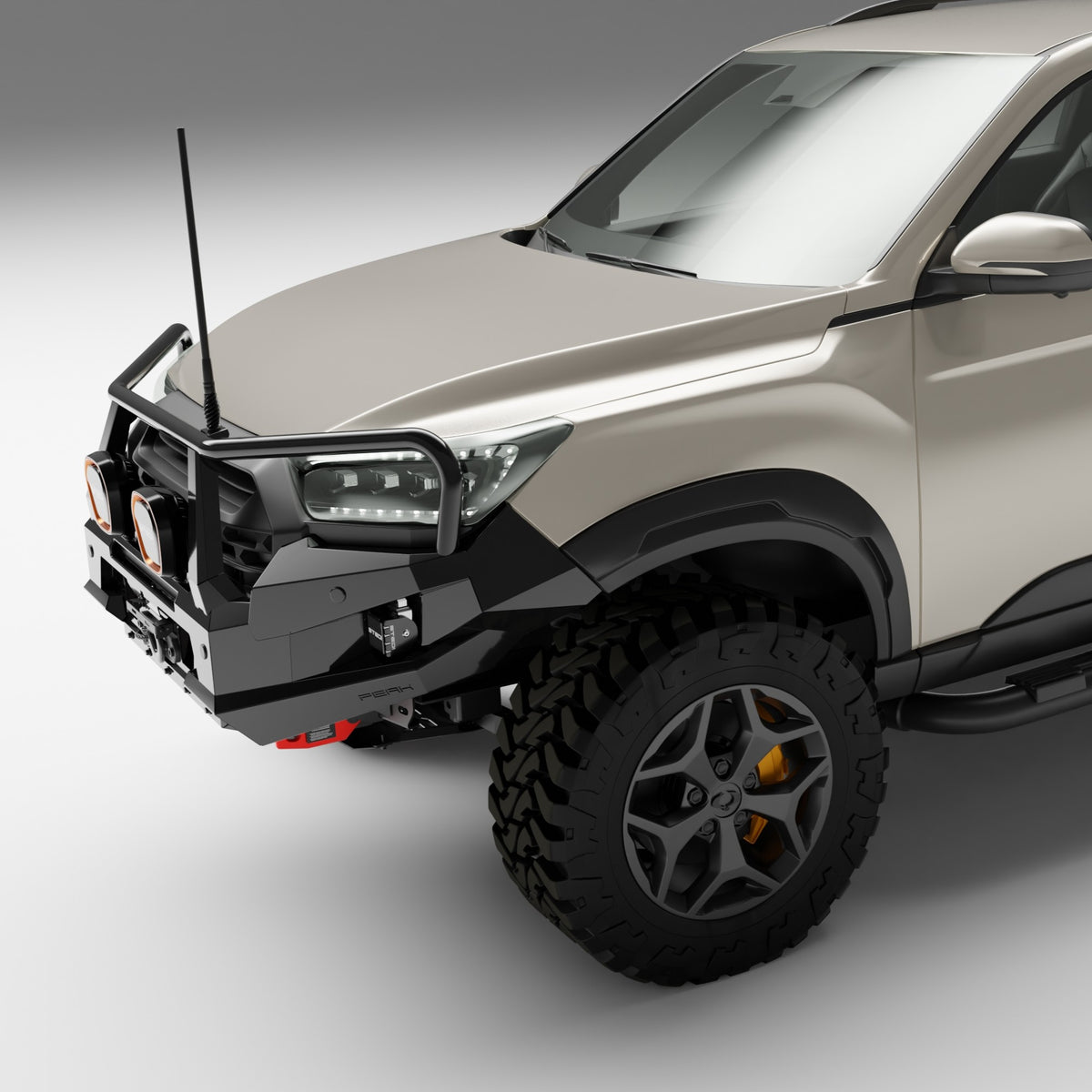 PEAK R1 NightHawk Triple Loop Steel Bull Bar for KGM SsangYong Musso Ultimate 2025+, view 6