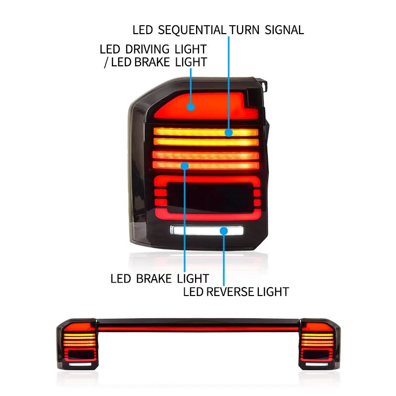 3-Piece LED Tail Lamp Set for Toyota Prado LC250 2024-2025, view 5
