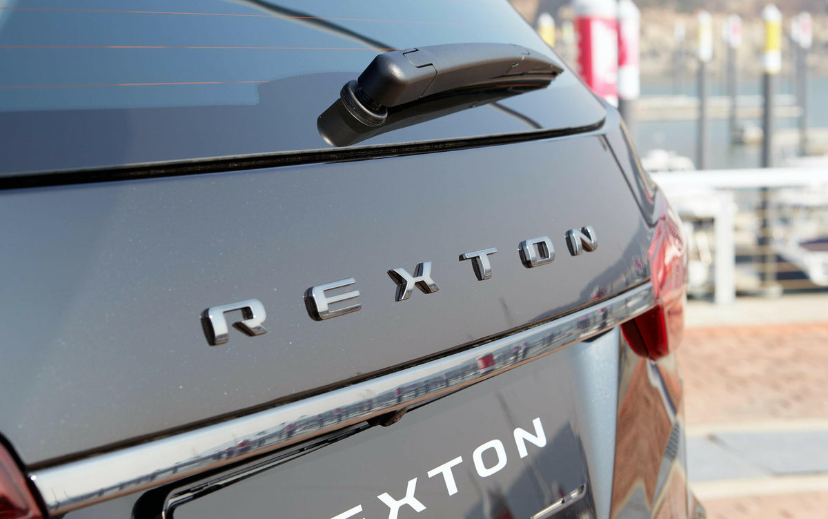 Genuine KGM SsangYong Rear 'REXTON' Badge (Black Edition) for Rexton