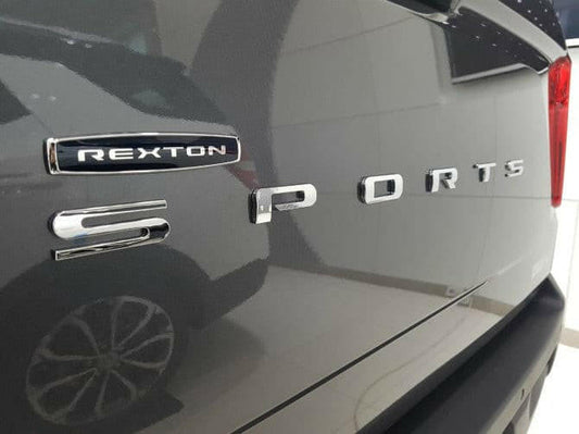 Genuine KGM SsangYong Rear 'Sports' Chrome Emblem for Musso