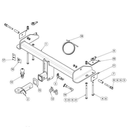 TrailBoss Heavy Duty 3500kg Tow Bar for KGM SsangYong Musso (LWB Only), view 2